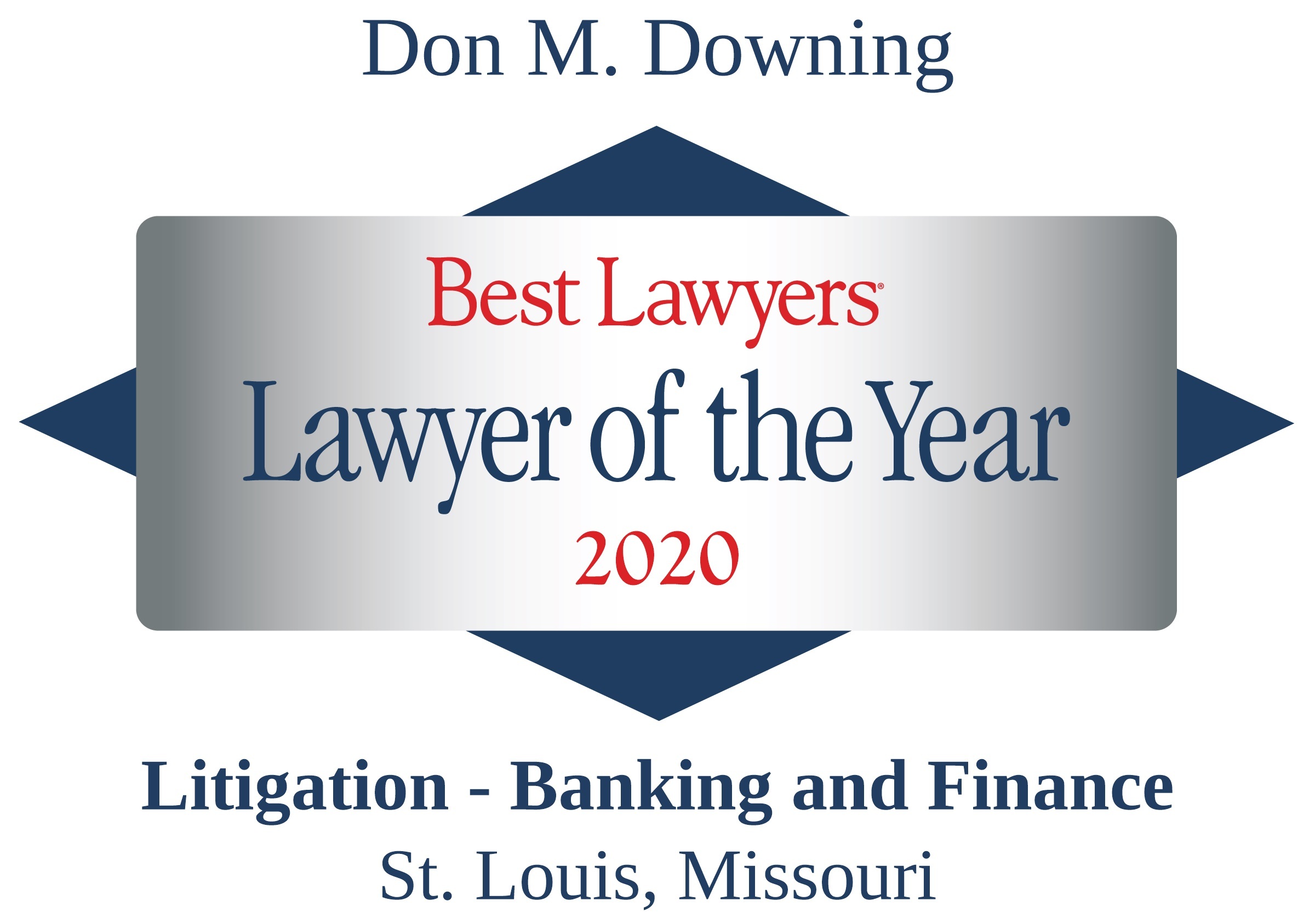 Don Downing Lawyer of the Year 2020 badge