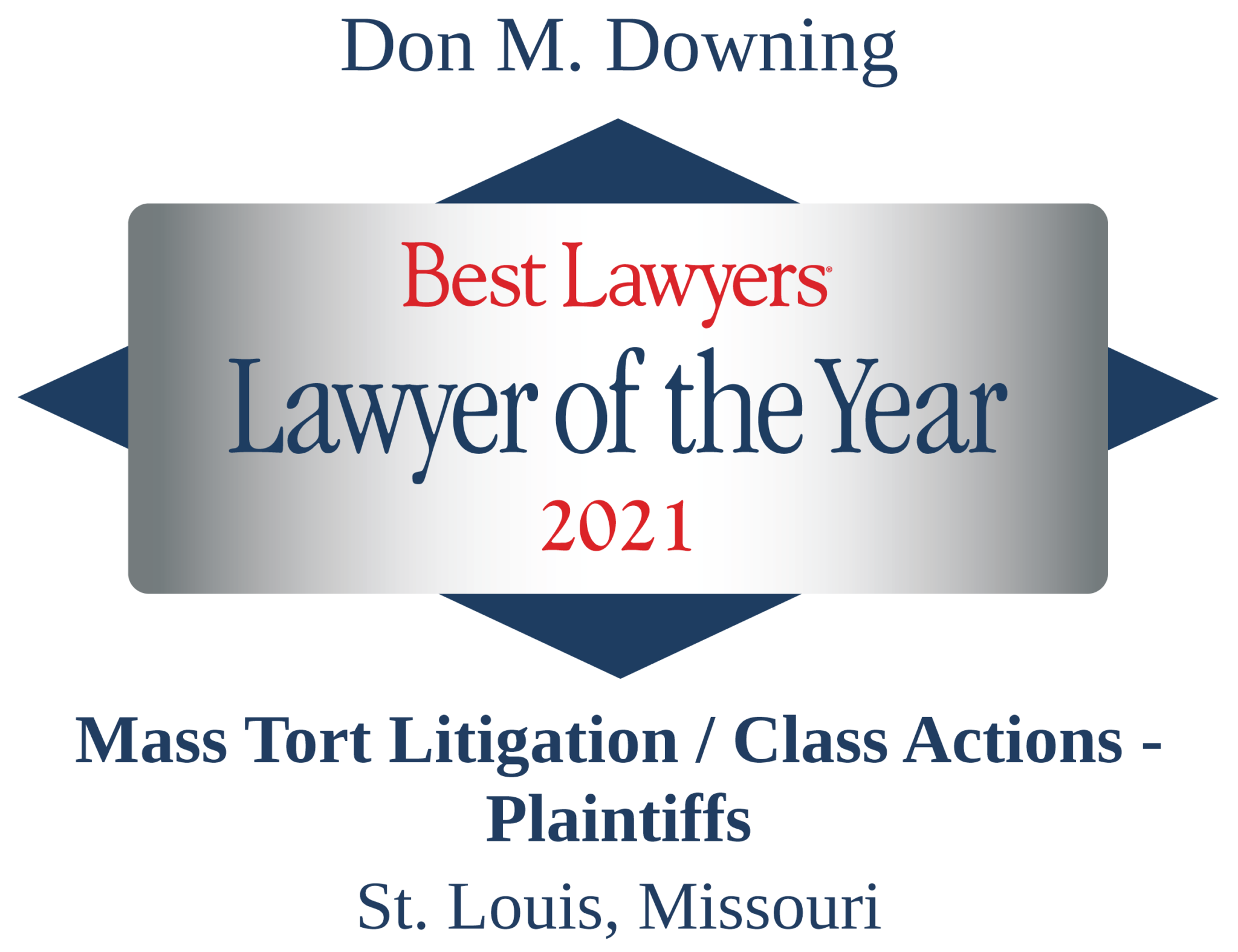 Don Downing Lawyer of the Year 2021 badge